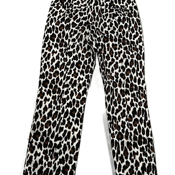 J Crew Remi Pants Womens 4 Leopard Print New Side Zip Pockets High Rise - Picture 11 of 11
